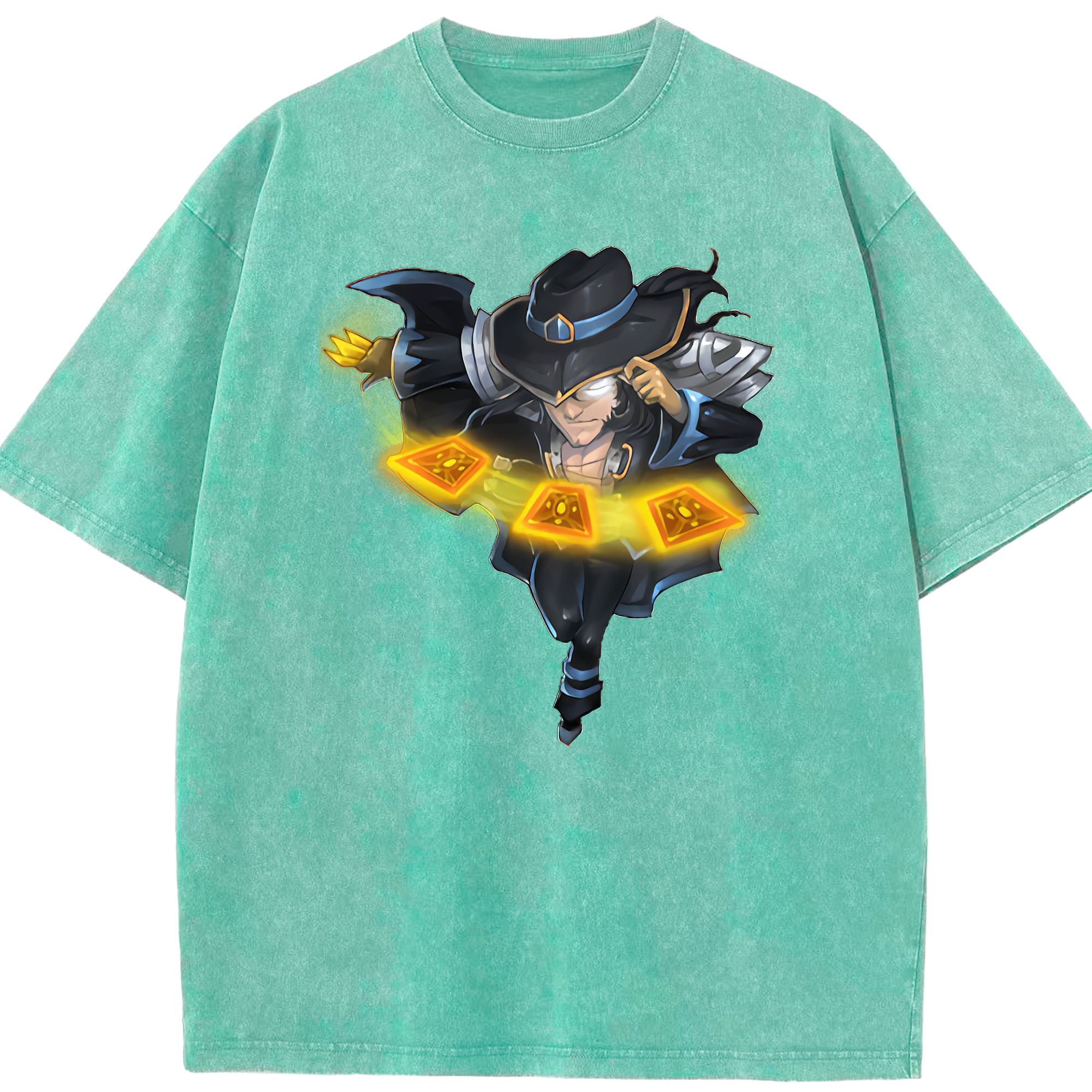 リーグ・オブ・レジェンド League of Legends LOL 綿100% ヴィンテージ風 半袖Tシャツ（フロントプリント）